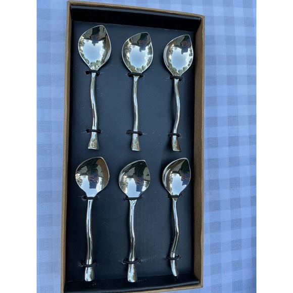 NEW Michael Aram Set Of 6 Vine Demitasse Espresso Spoons - Picture 1 of 3